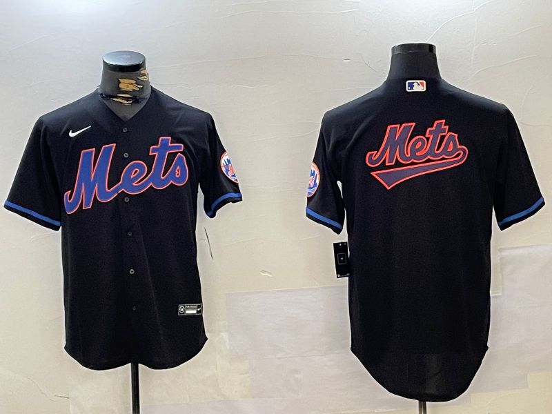Men New York Mets Blank Black Game 2024 Nike MLB Jersey style 6->pittsburgh steelers->NFL Jersey